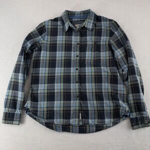 L.L. Bean Flannel Shirt Womens Small Blue Plaid